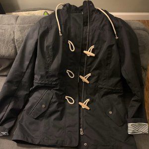 Navy Hooded Rain Jacket by Fat Face